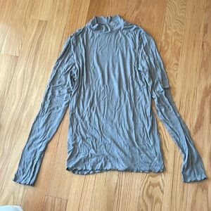 American Eagle ribbed mock neck top, size medium, grey